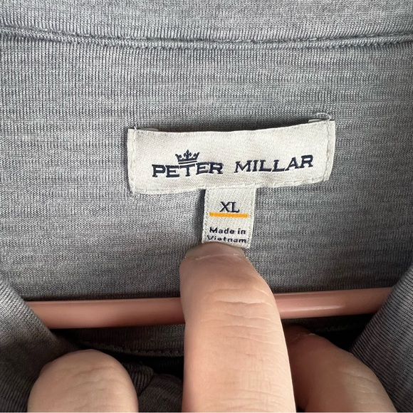 Peter Millar Pullover Men's XL Performance 1/4 Zip Perth Mélange Gray Autism - Picture 5 of 5